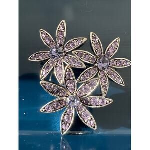 Vintage Flowers Brooch Liz Claiborne Purple